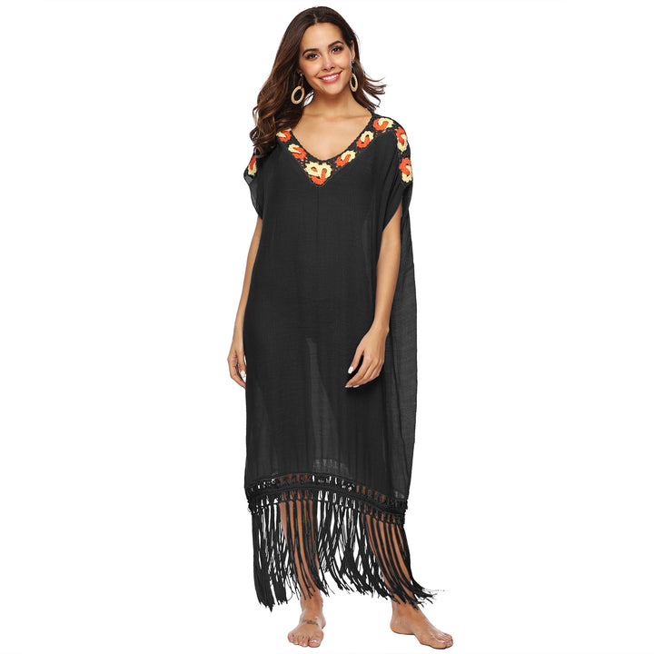 Elegant Women's Fringes Knit Cover Dress Lune London