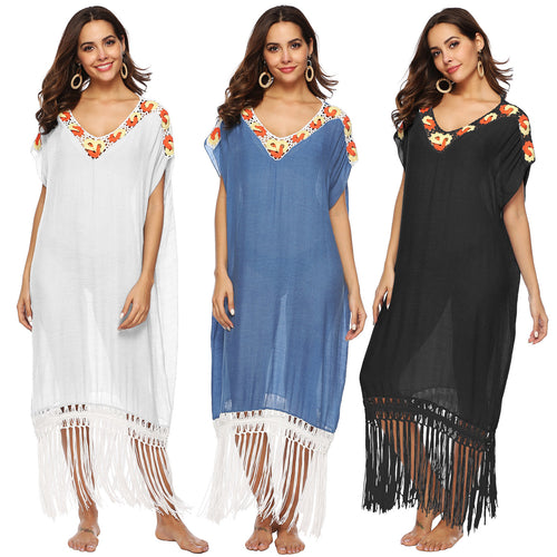 Elegant Women's Fringes Knit Cover Dress Lune London