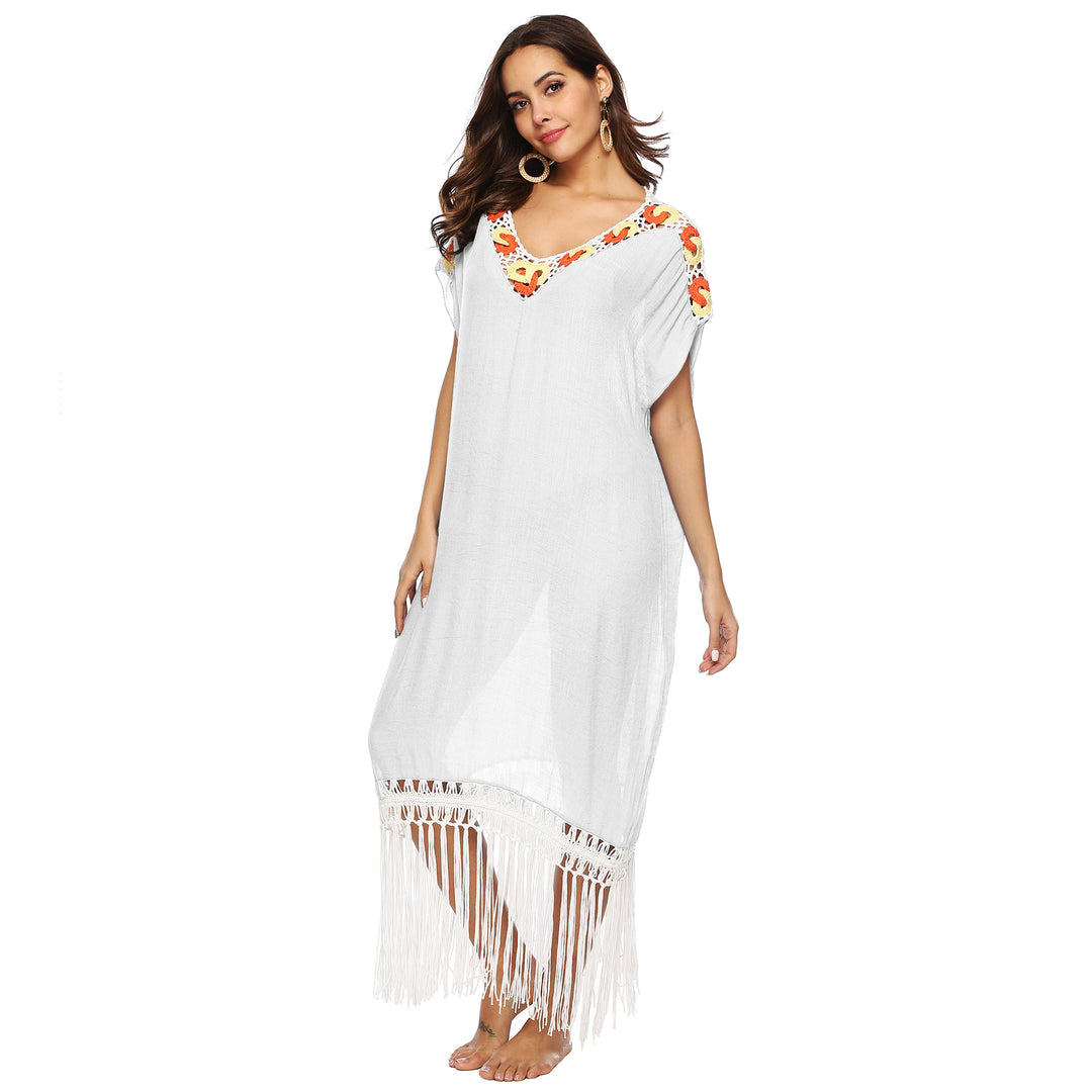 Elegant Women's Fringes Knit Cover Dress Lune London