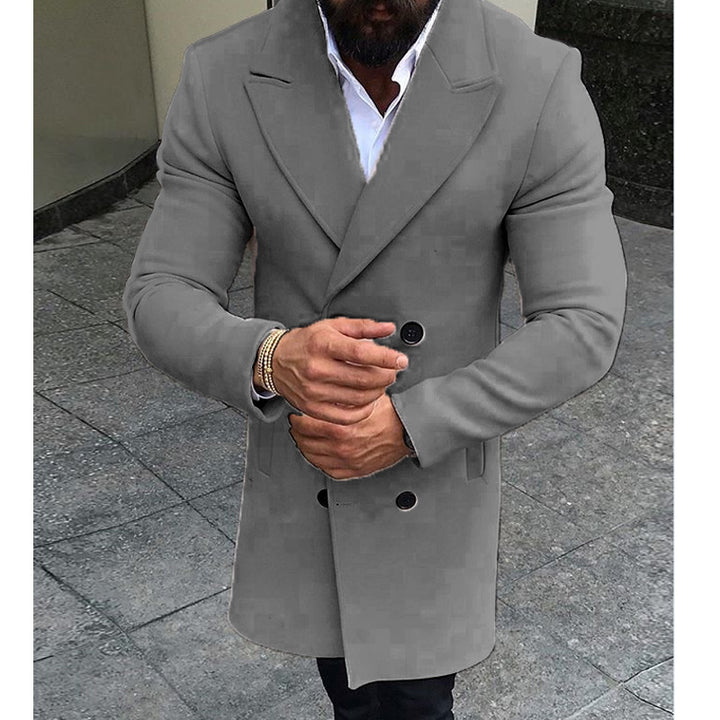 Elegant wool coat for men with double-breasted buttons and slim fit Lune London