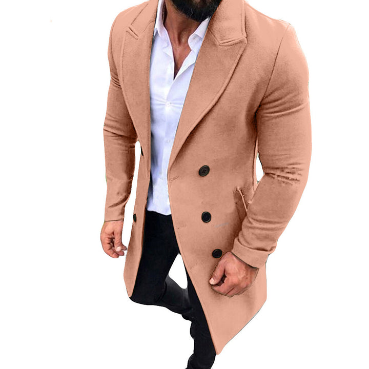 Elegant wool coat for men with double-breasted buttons and slim fit Lune London