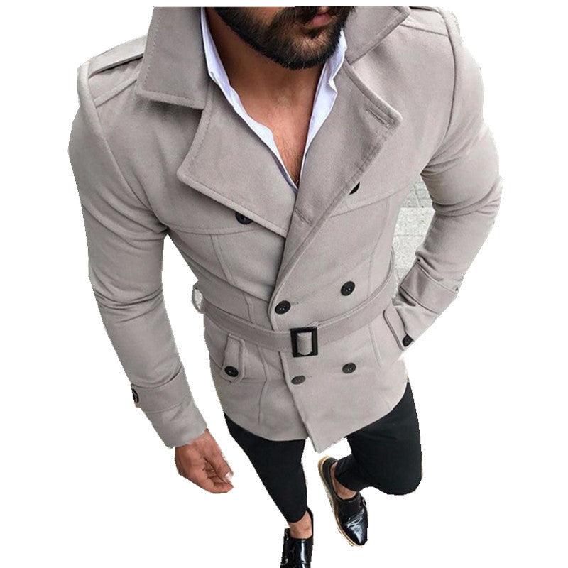Elegant trench coat for men with fashionable belt and double-breasted Lune London