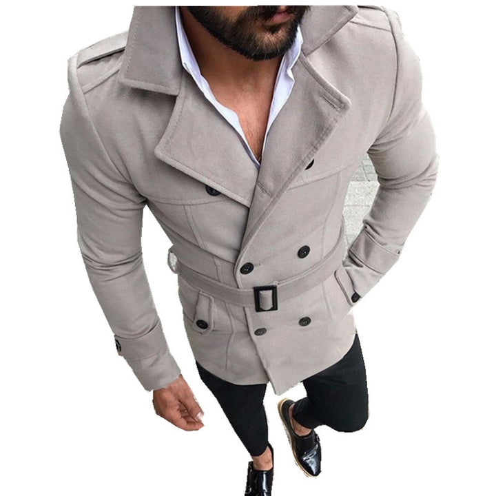 Elegant trench coat for men with fashionable belt and double-breasted Lune London