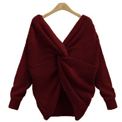 Casual knit sweater for women with a plunging back detail and an oversized cut Lune London