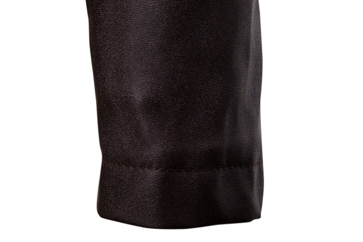 Men's faux leather jacket with asymmetrical zipper and quilted seams Lune London