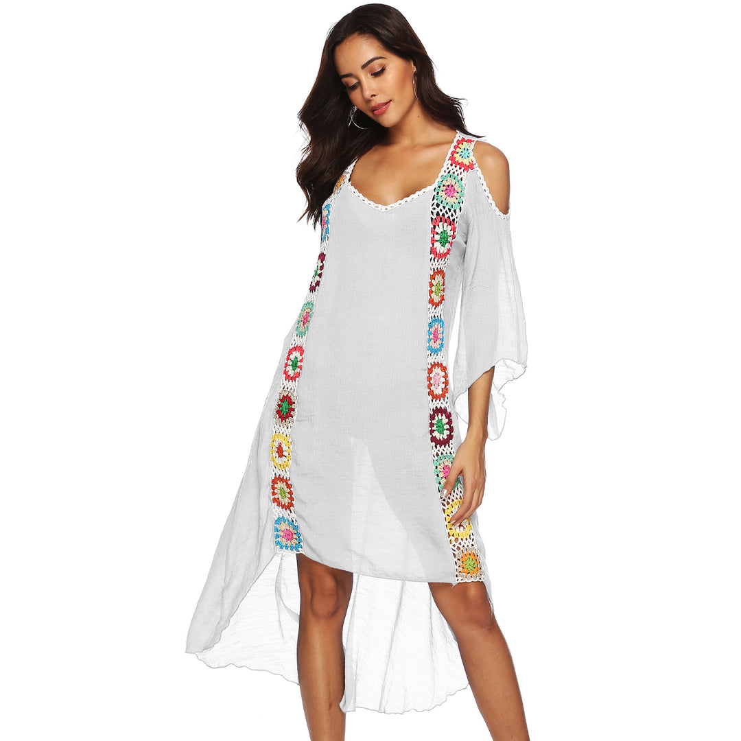 Ladies Floral Embroidered Beach Cover Lune London