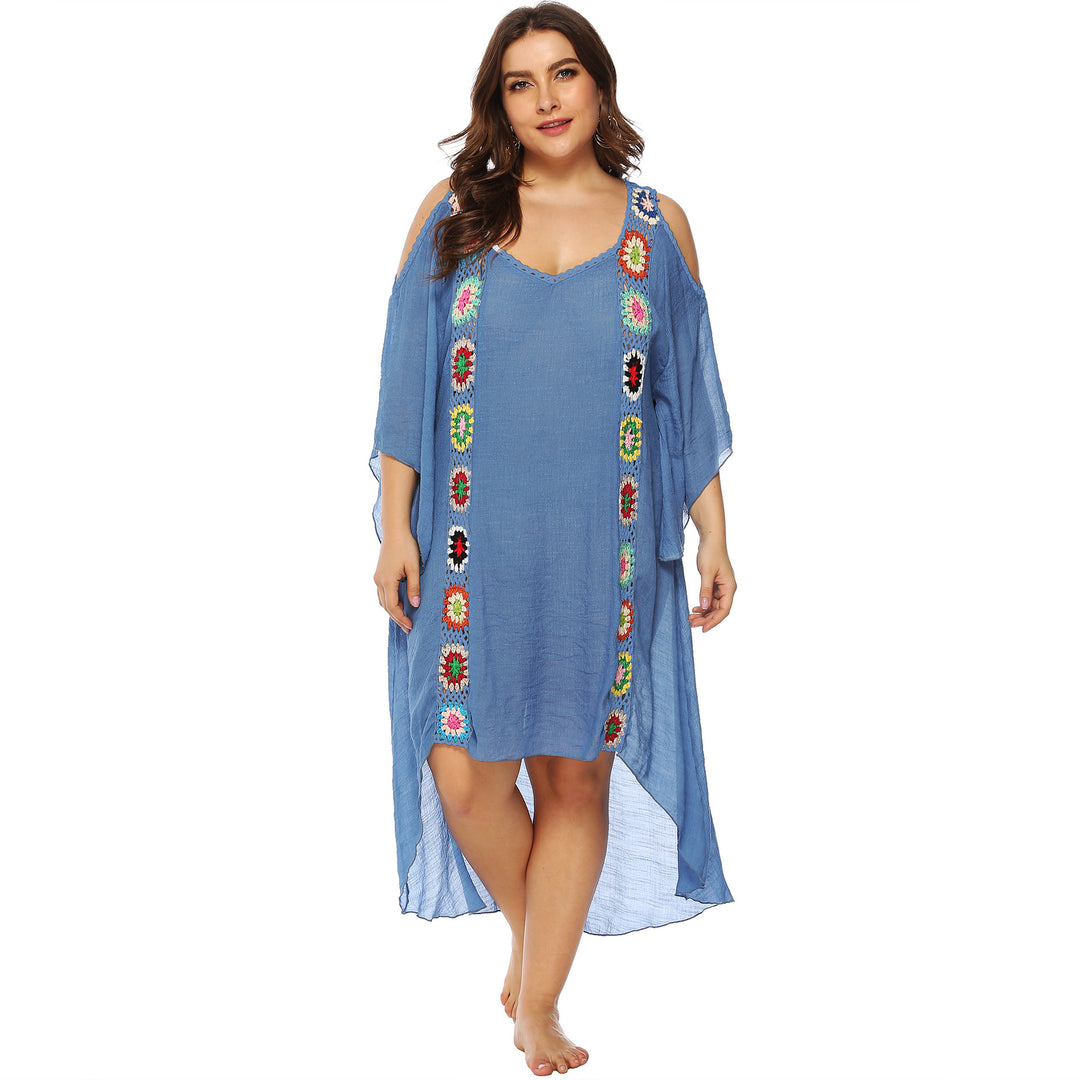 Ladies Floral Embroidered Beach Cover Lune London