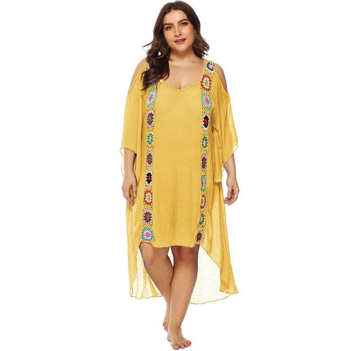 Ladies Floral Embroidered Beach Cover Lune London