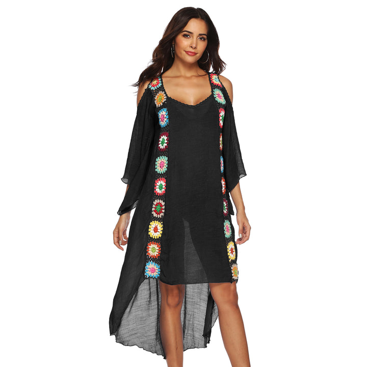 Ladies Floral Embroidered Beach Cover Lune London