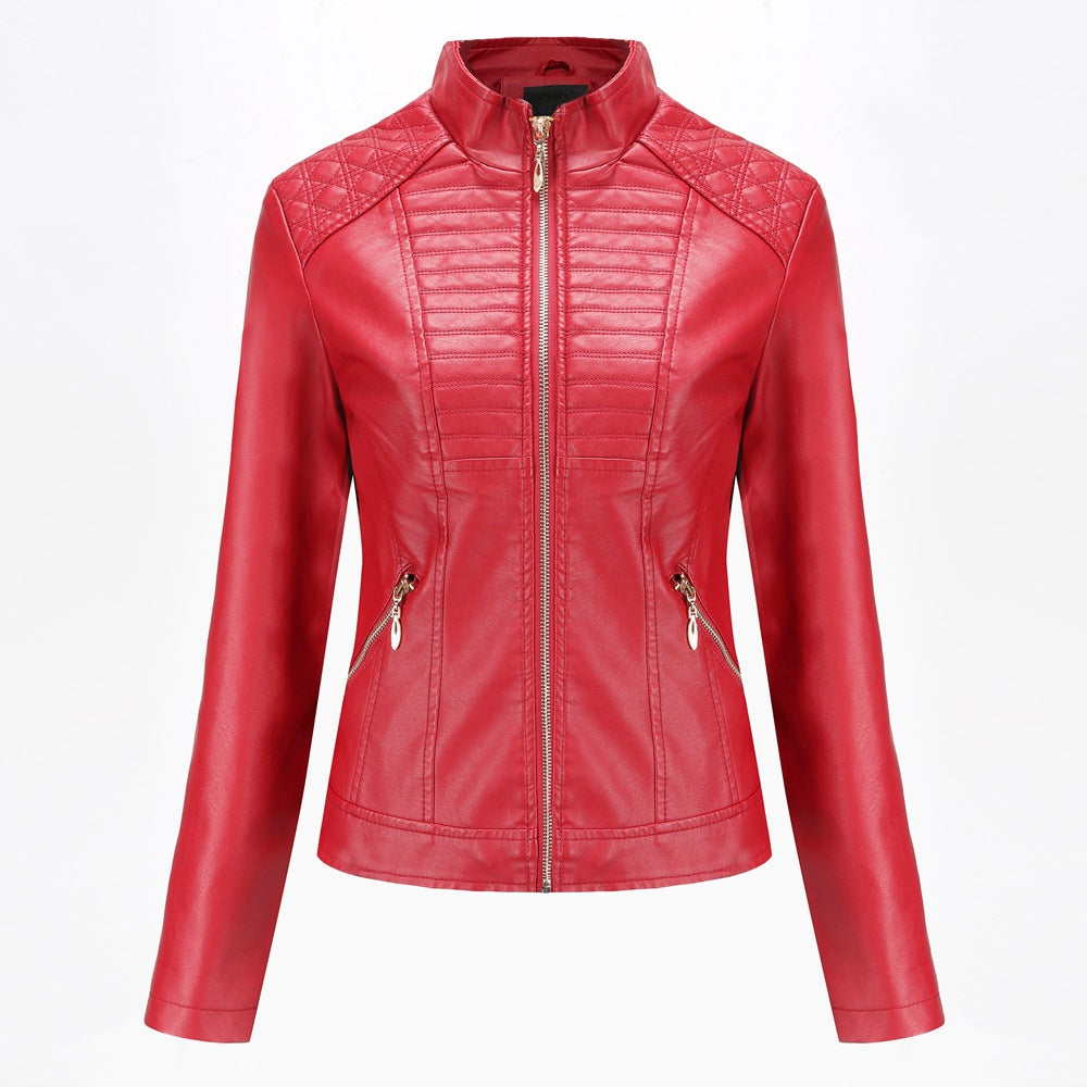 Women’s faux leather jacket with trendy quilted pattern Lune London