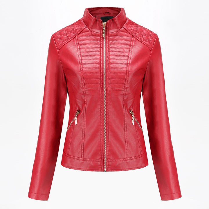 Women’s faux leather jacket with trendy quilted pattern Lune London