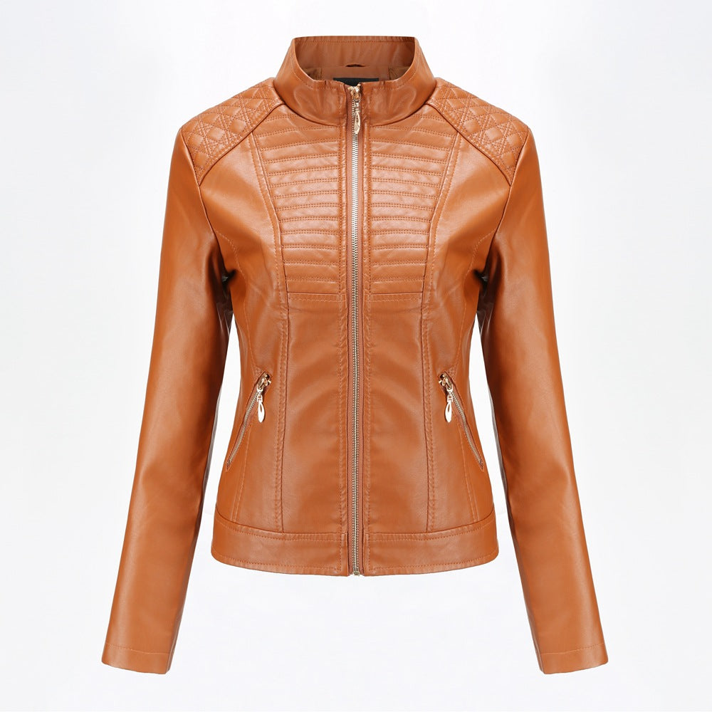Women’s faux leather jacket with trendy quilted pattern Lune London