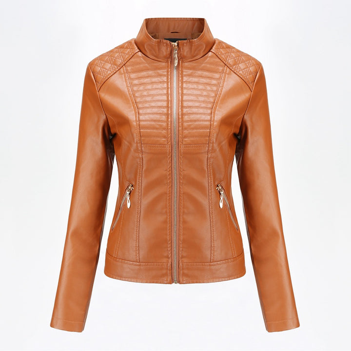 Women’s faux leather jacket with trendy quilted pattern Lune London