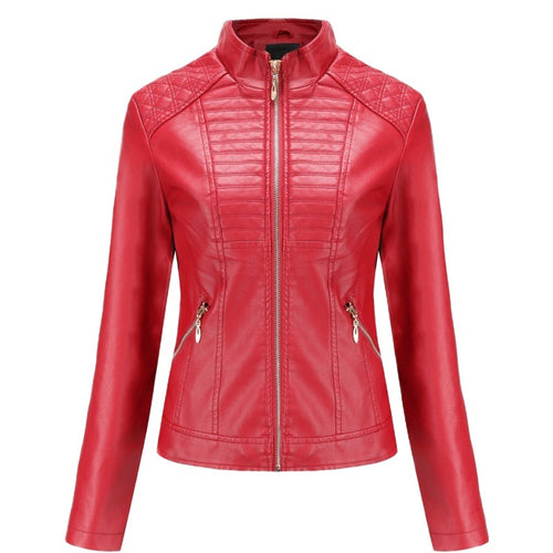 Women’s faux leather jacket with trendy quilted pattern Lune London