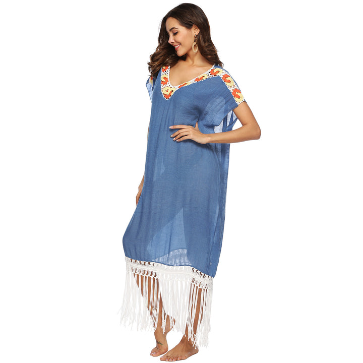 Elegant Women's Fringes Knit Cover Dress Lune London