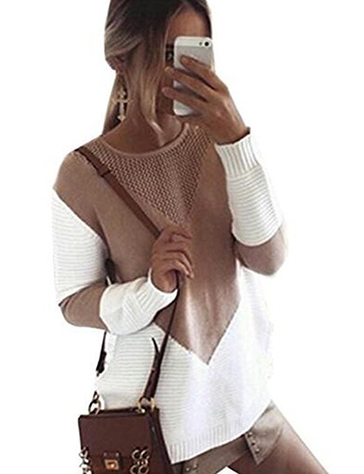 Casual knitted sweater for women with geometric design Lune London