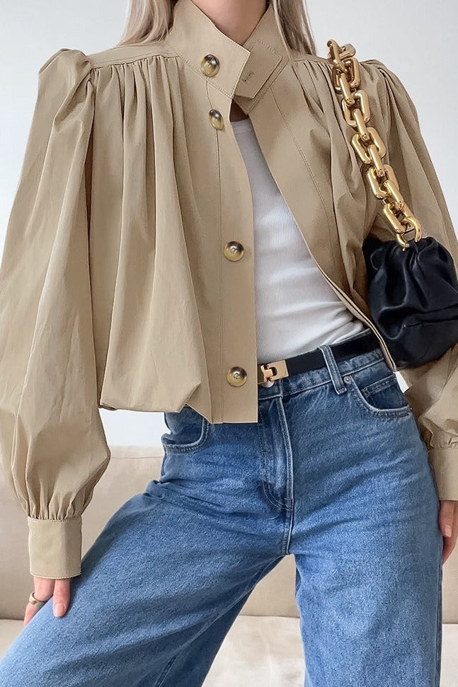 Lune London | Fit Khaki Puff Sleeve Jacket