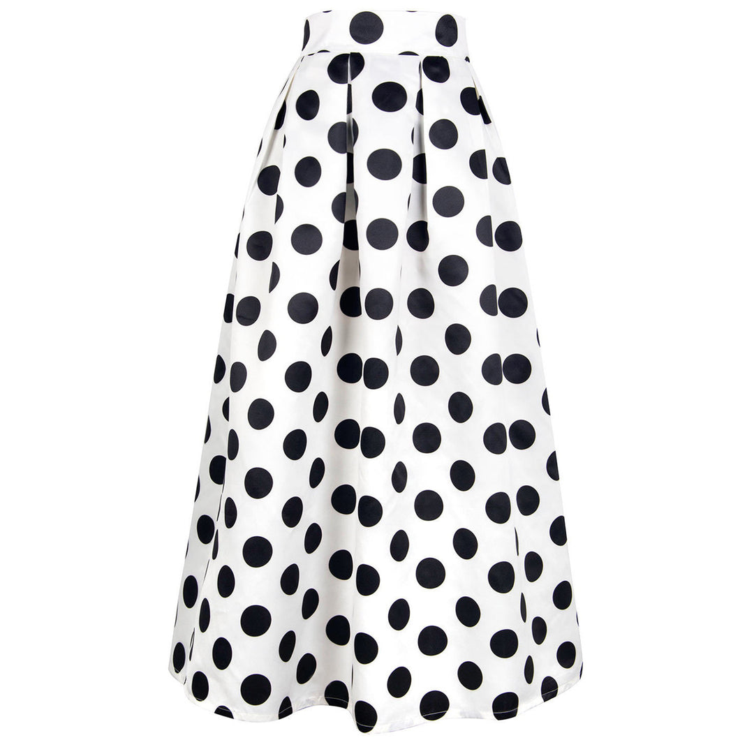 Ladies' A-line skirt with large polka dot pattern Lune London