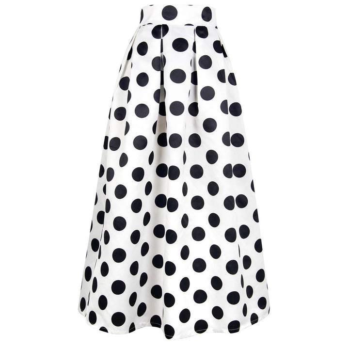 Ladies' A-line skirt with large polka dot pattern Lune London
