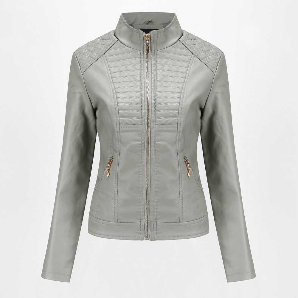 Women’s faux leather jacket with trendy quilted pattern Lune London
