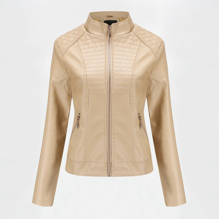 Women’s faux leather jacket with trendy quilted pattern Lune London