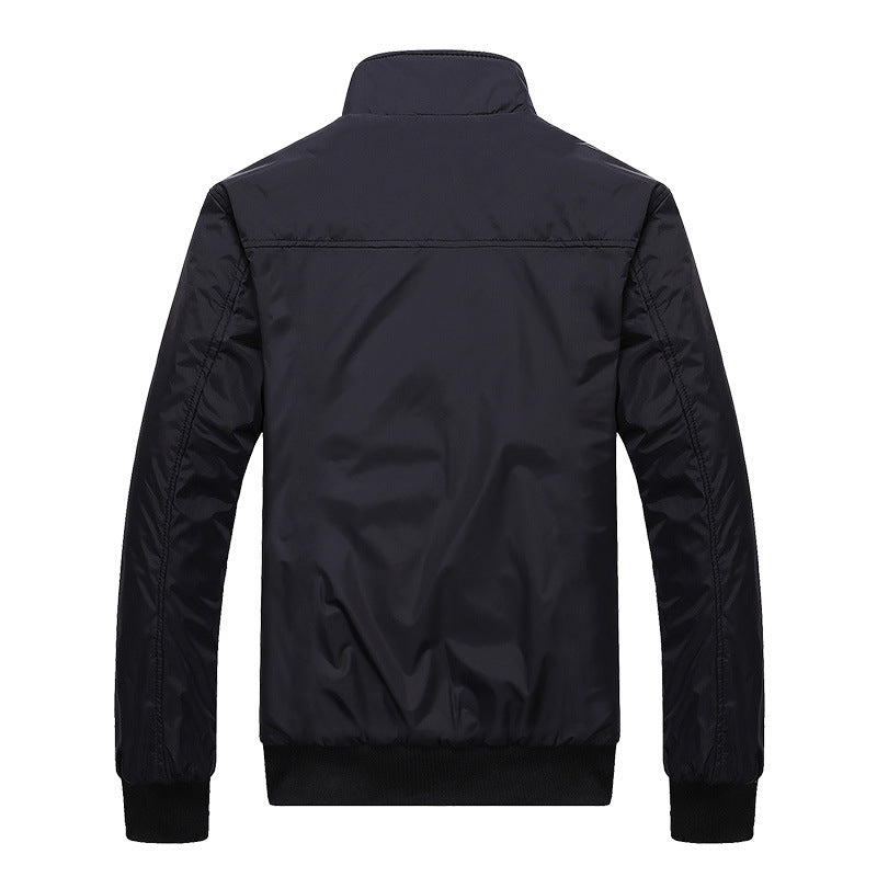 Lightweight transitional jacket for men with a high collar and practical zip pockets Lune London