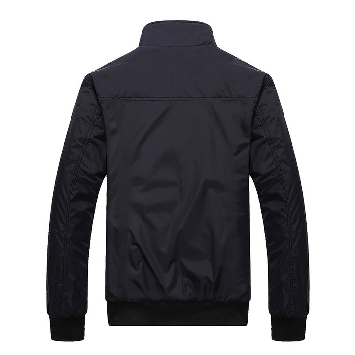 Lightweight transitional jacket for men with a high collar and practical zip pockets Lune London