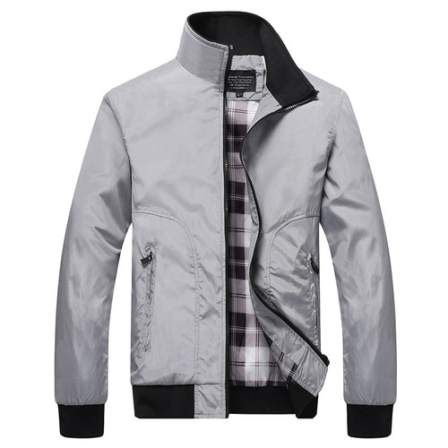 Lightweight transitional jacket for men with a high collar and practical zip pockets Lune London