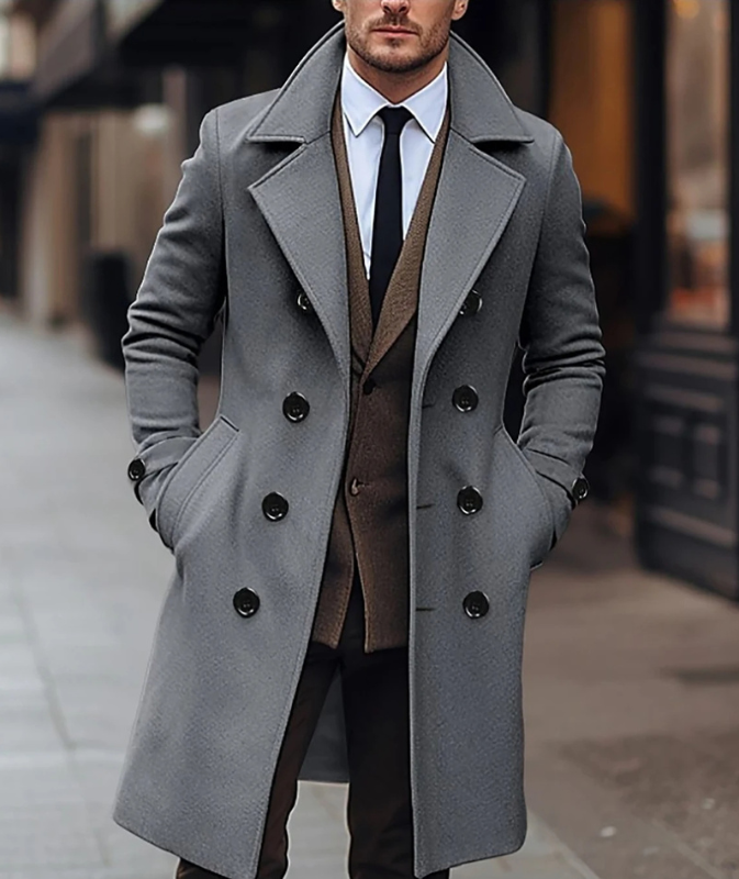 Lune London | Elegant Men's Double-Breasted Coat