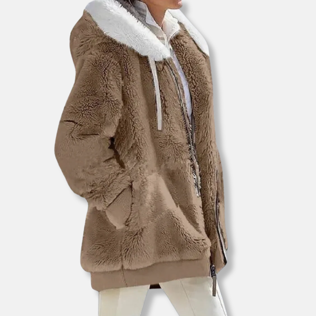 Lune London | Fleece Oversized Fleece Jacket - Hooded Zip Jacket