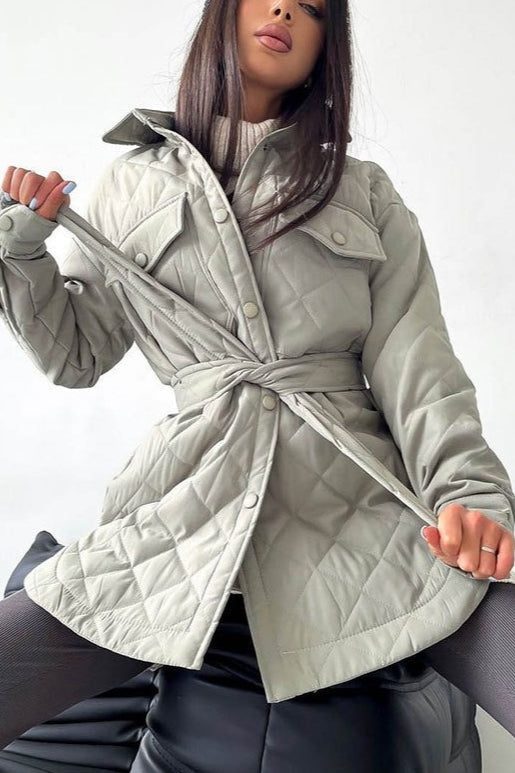 Lune London | Long cut diamond quilted puffer jacket