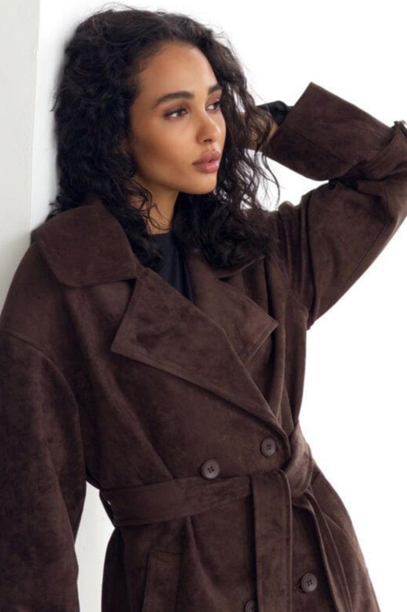 Lune London | Suede Lapel Waistband Jacket Coat