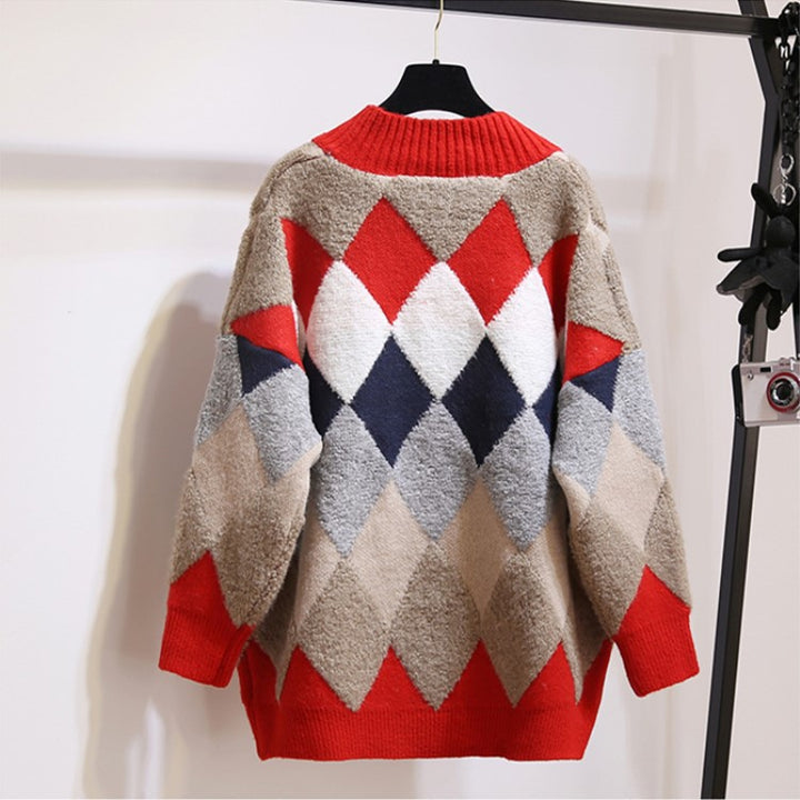 Cardigan pour femmes à motifs avec boutons et décolleté en V Chic & Stil