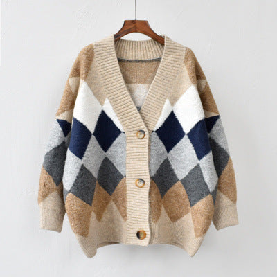 Cardigan pour femmes à motifs avec boutons et décolleté en V Chic & Stil