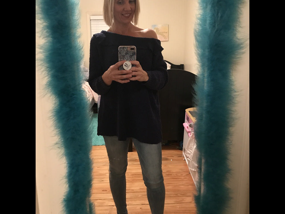 Ladies Off-Shoulder Chic Sweater and Knit