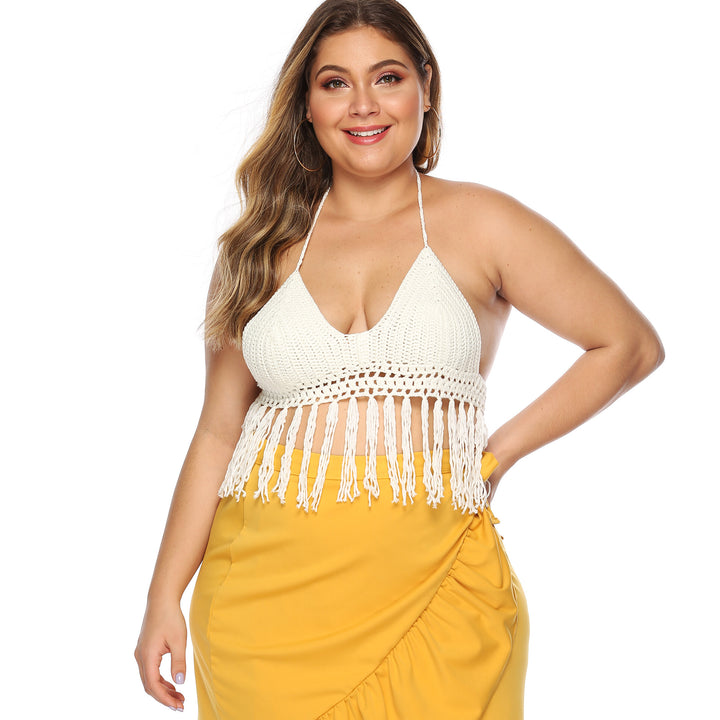Women Bohemian Chic Fringe Crochet Top