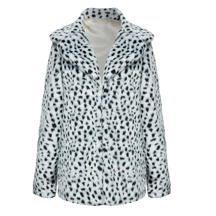 Luxury faux fur leopard print jacket for women Lune London