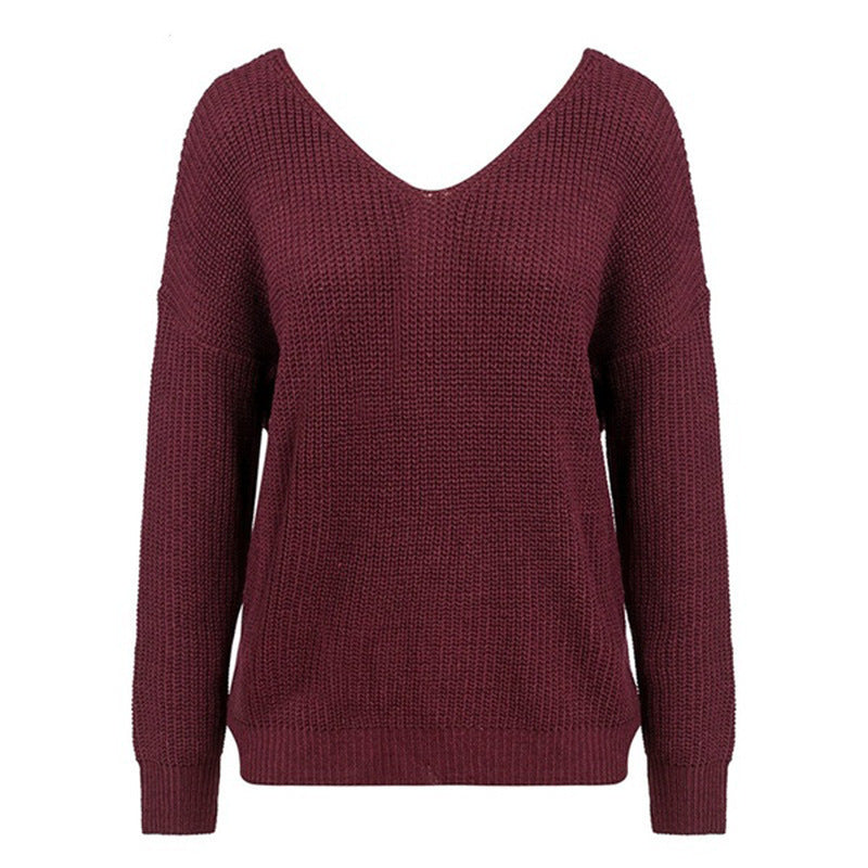 Women's knitted sweater with twisted detail and bead trim Lune London