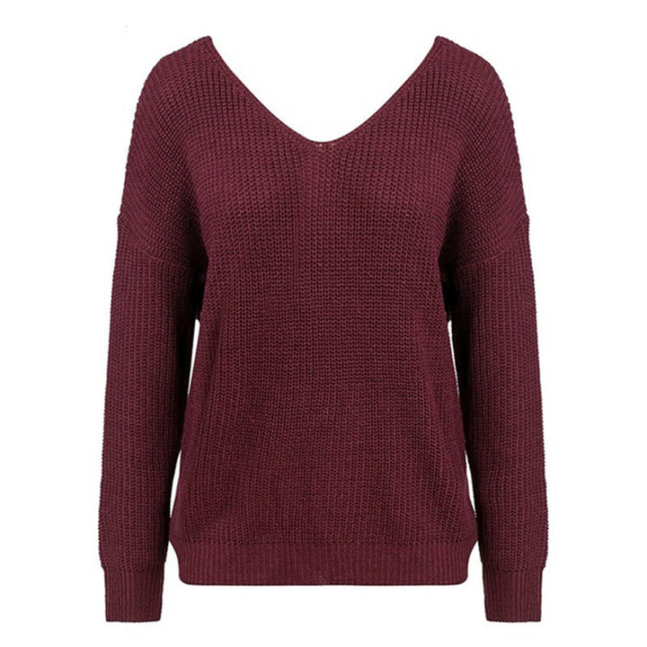 Women's knitted sweater with twisted detail and bead trim Lune London