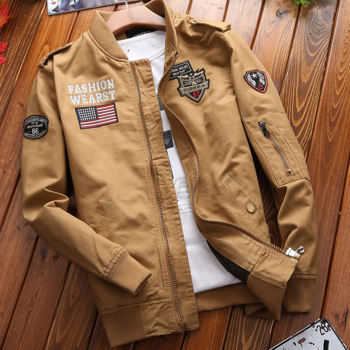 Men's bomber jacket with unique patches Lune London