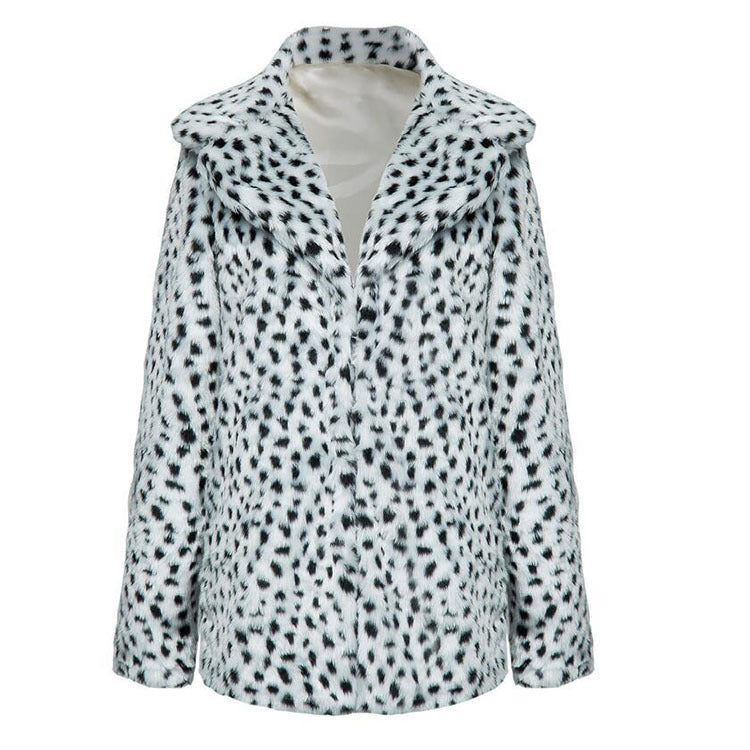 Luxury faux fur leopard print jacket for women Lune London