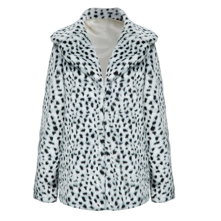 Luxury faux fur leopard print jacket for women Lune London