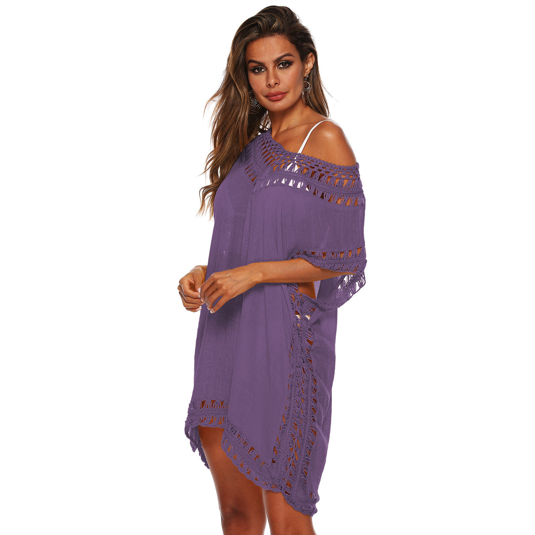 Ladies elegant beach pareo with lace Lune London