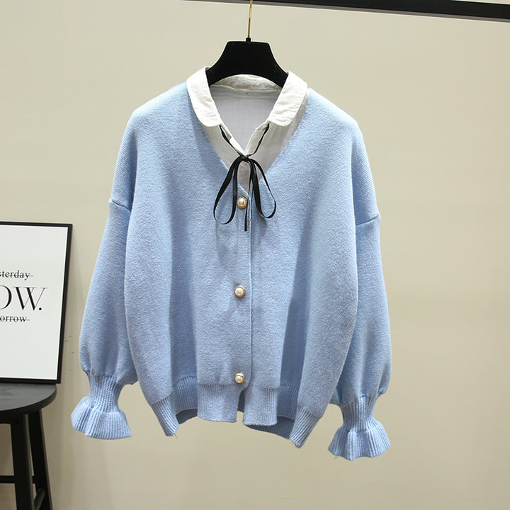 Cardigan pour femmes avec des boutons en perles et coupe ample Chic & Stil