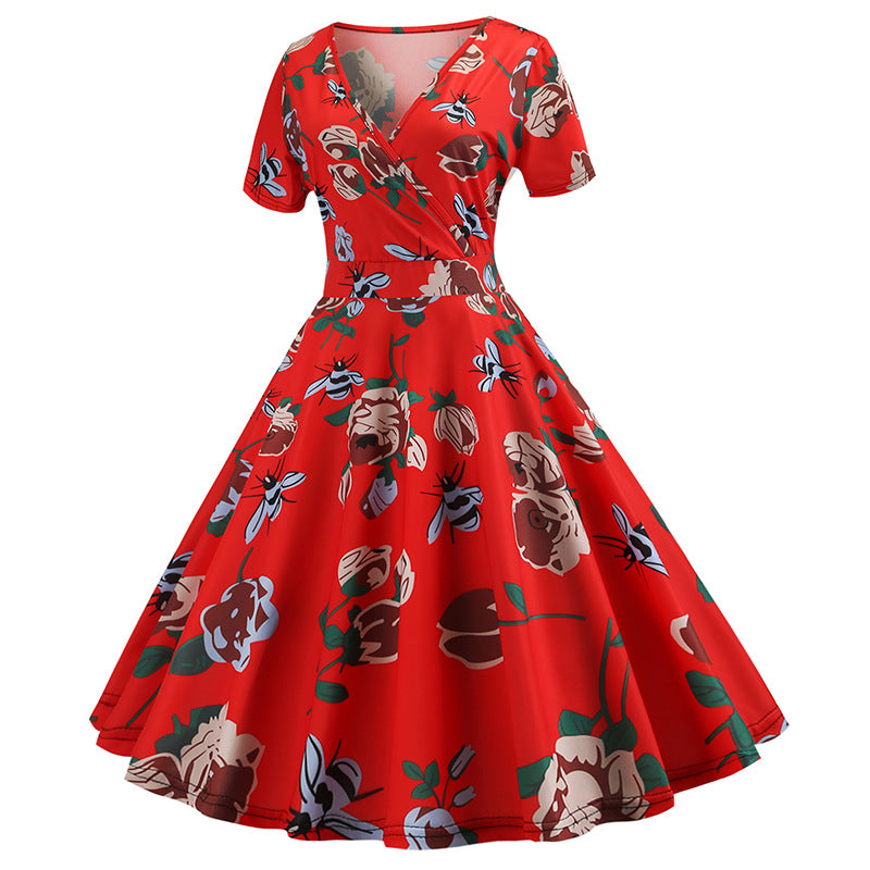 Robe portefeuille pour femmes avec motif floral et silhouette en A flatteuse Chic & Stil
