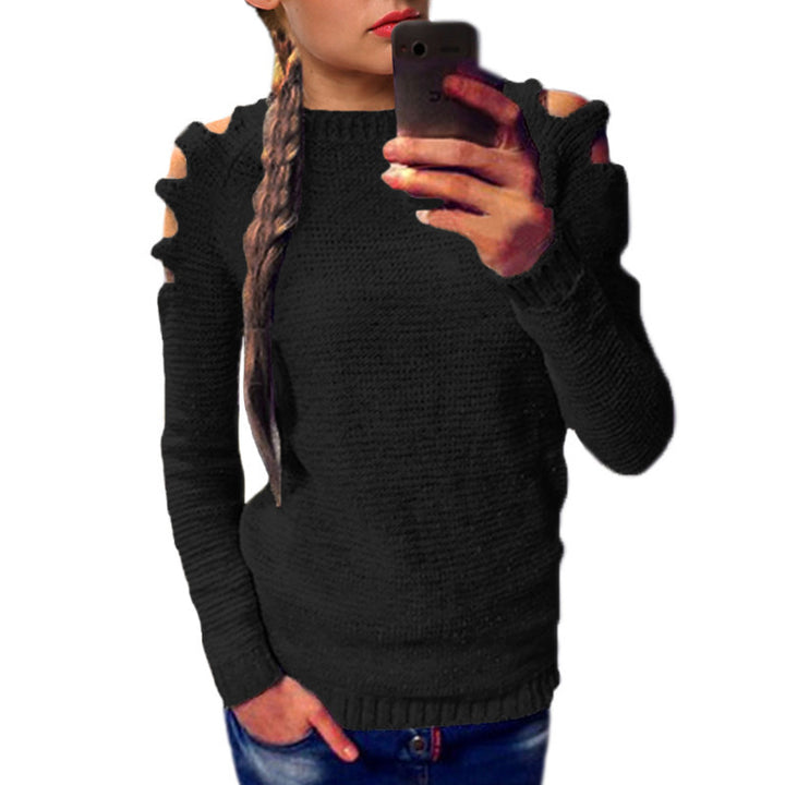 Pull en tricot pour femme avec des détails de découpe asymétrique et une coupe décontractée Chic & Stil