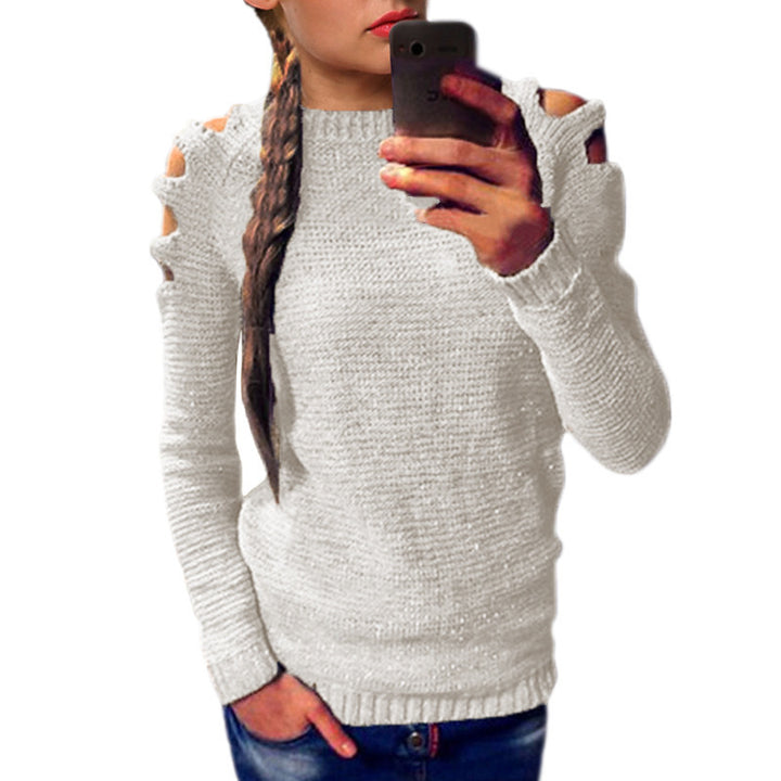 Pull en tricot pour femme avec des détails de découpe asymétrique et une coupe décontractée Chic & Stil