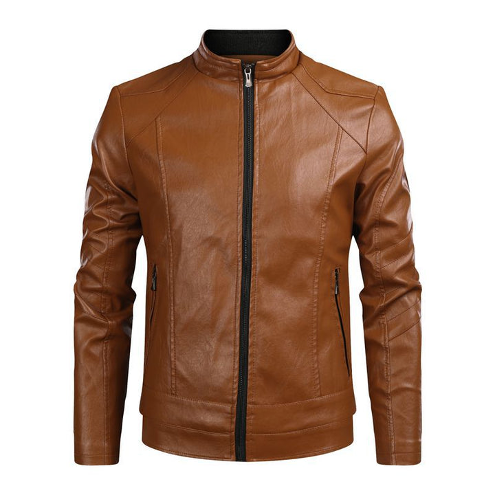 Men's faux leather jacket with modern chic and style accents