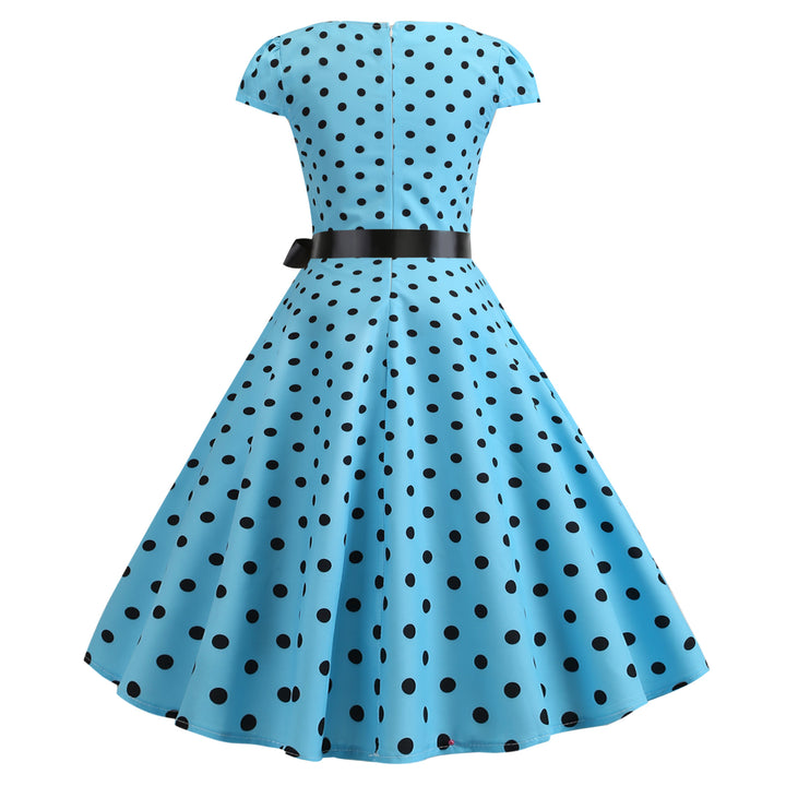 Robe Swing Vintage Femme avec Design à Pois et Ceinture de Taille Chic & Stil