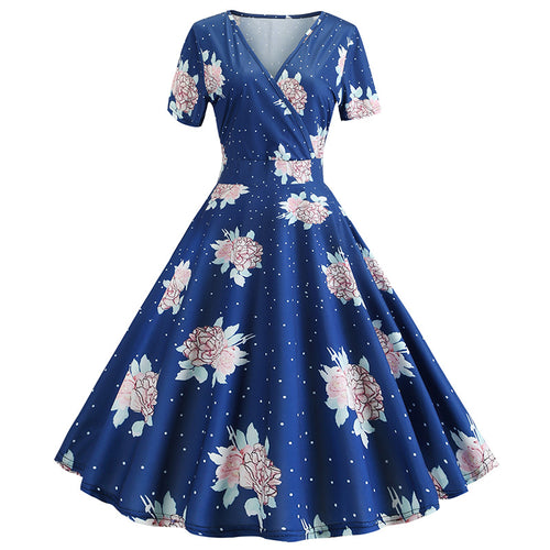 Robe portefeuille pour femmes avec un design floral et des pois Chic & Stil